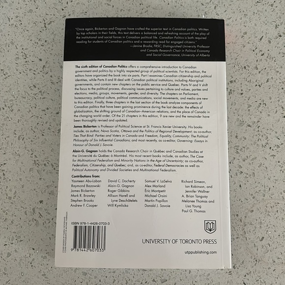 Canadian Politics Sixth Edition - Picture 2 of 2